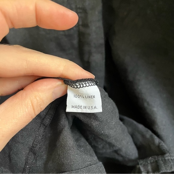 BRYN WALKER Willa Short Sleeve Linen Button Down Asymmetrical Tunic - Picture 9 of 10